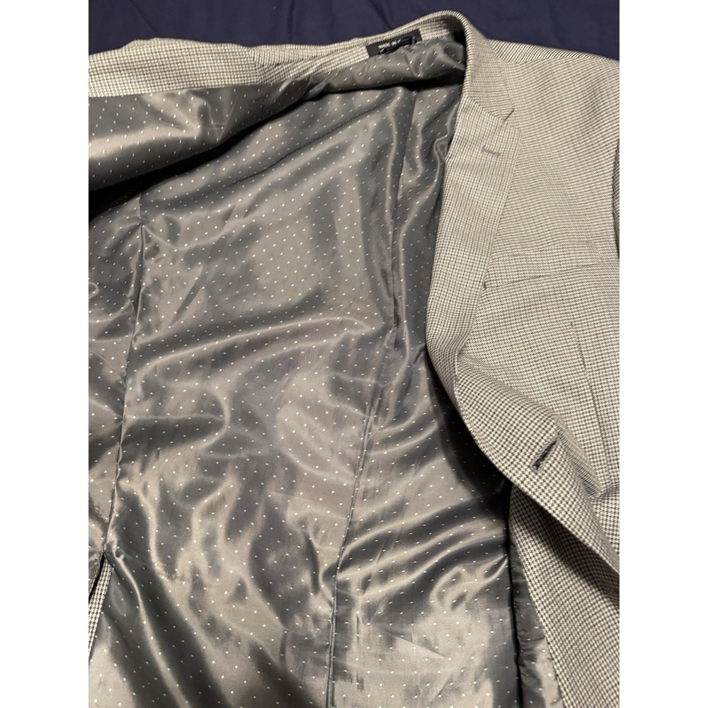 Tommy Hilfiger 46L Blazer Black White Houndstooth Sports Coat 2 Button Classic - Picture 7 of 11